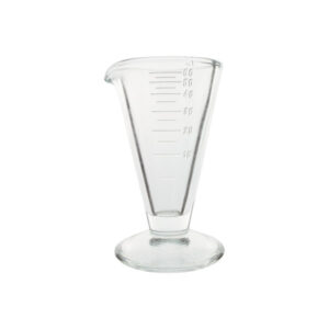 Conische maatbeker van dik glas