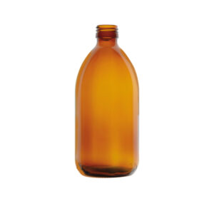 Fles van amberkleurig glas