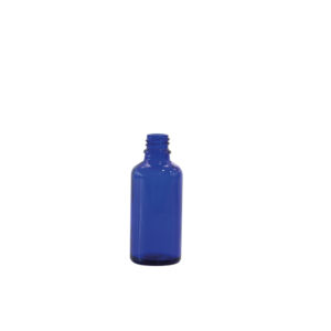 Glazen flesje, blauw, DIN-18