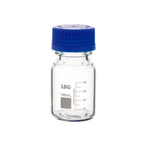 Fles met schaalverdeling, ISO schroefdop, borosilicaat 3.3